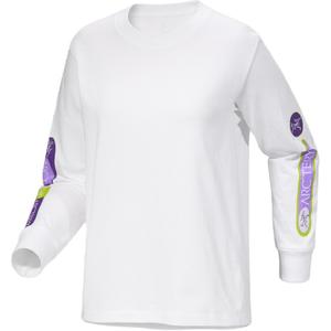 Женская рубашка Kragg Cotton Sticker Crew длинный рукав Arcteryx, слоновая кость/фиолетовый/белый