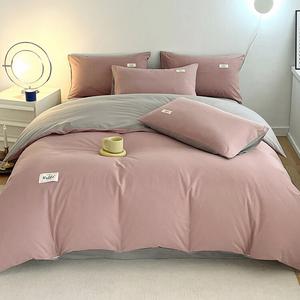 Antarctic Комплект постельного белья из 7 предметов для кровати 180 см (пододеяльник, простыня на резинке, 2 наволочки, одеяло 4 кг, 2 подушки), цвет красный бобовый порошок + светло-серый