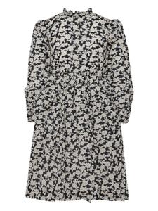 Платье из хлопка с цветочным принтом Bonpoint, черный