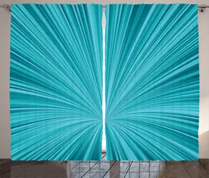 Штора ABAKUHAUS Teal Rustic, Summary Vortex Design, универсальные ленточные шторы для гостиной с петлями и крючками, 280 x 225 см, бирюзовый, сине-зеленый Abakuhaus