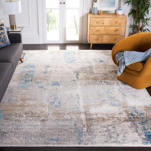 Ковер SAFAVIEH, 275 x 366 см, Shivan Collection Ivory/Grey SHV708G современный абстрактный без ворса для гостиной спальни столовой домашнего офиса