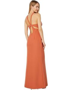 Платье BCBGMAXAZRIA Cross Neck Evening Gown, цвет Aragon