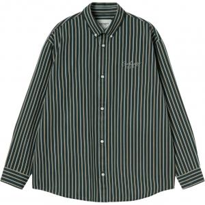 Рубашка unisex FW25 Palance Stripe Carhartt WIP, зеленый