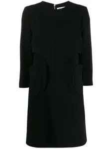 Короткое платье-трапеция Courrèges, черный