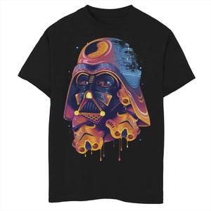 Красочная футболка с изображением Вейдера и коллажем «Звездные войны» для мальчиков 8–20 лет Licensed Character