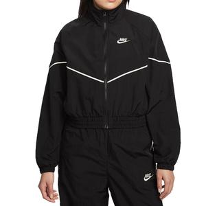 Nike Куртка Sportswear для женщин, черно-розовая, бело-розовая, с отложным воротником, Moderate Others