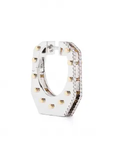 Серьги-кольца Cyborg из белого и желтого золота с бриллиантами Rainbow K, серебяный