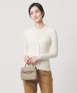 Шелковый ребристый кардиган с V-образным вырезом United Arrows, цвет White