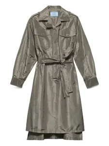 Платье миди из тафты Prada, зеленый