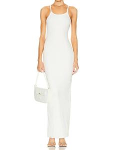 Eterne Макси-платье-майка кремового цвета