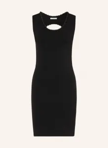 Вязаное платье с вырезом и драгоценными камнями Mrs & Hugs, черный