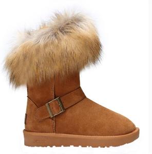 Женские зимние кожаные ботинки на плоской подошве Olyer, Brown