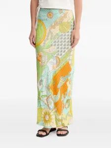 Длинная юбка с узором Never Fully Dressed, бежевый