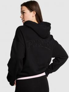 Толстовка с капюшоном Ivy Fleece Campus с застежкой-молнией на половину длины Pink, pure black holiday