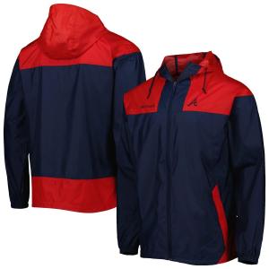 Мужская ветровка Columbia Navy/Red Atlanta Braves Omni-Shade Flash Forward Challenger с молнией во всю длину