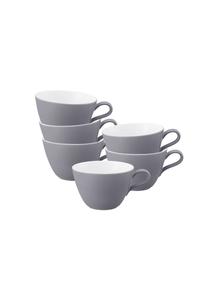 Серые кофейные чашки для латте Life Seltmann Weiden 370 мл набор 6 шт