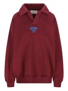 Свитшот с вышивкой и воротником поло Giada Benincasa, красный