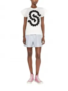 Женская хлопковая футболка Gancio S белого цвета Salvatore Ferragamo