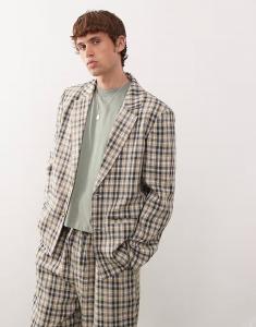 Свободный пиджак в стиле 90-х в смешанную клетку Collusion