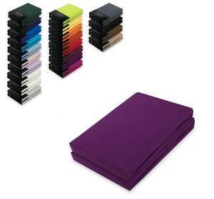 Простыня на приталенном трикотаже, двойная упаковка, 180 - 200 x 200 см, фиолетовая Südseetraum