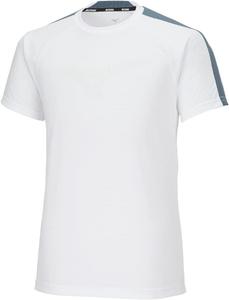 Теннисная футболка Mizuno 62JAAZ13, тренировочная футболка Solar-Cut, короткий рукав, свобода движений, белый/темно-синий