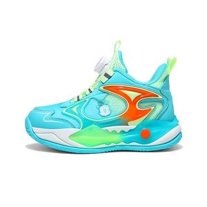 Баскетбольные кроссовки для детей и подростков с противоскользящей амортизацией BOBDOG, DQSK502 Turquoise[Dual Network Breathable]