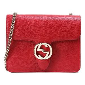 Сумка leather organ crossbody bag single shoulder bag red Gucci, красный