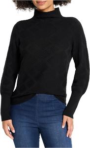 Свитер NIC+ZOE Women's Petite Textured Diamonds Sweater, Black Onyx