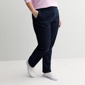 Прямые джинсовые брюки на резинке plus size Croft & Barrow, Rinse Wash