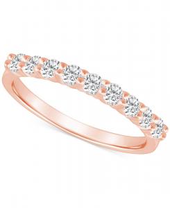 Бриллиантовое обручальное кольцо (0,5 карата) в оправе из 14-каратного золота Macy's, Rose Gold