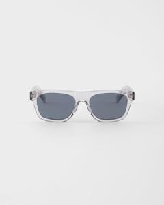 Солнцезащитные очки с культовой металлической табличкой Prada, прозрачный