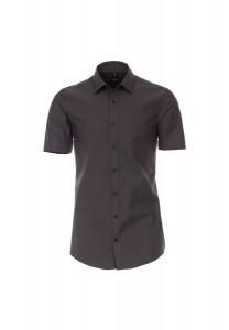 Мужская деловая рубашка с короткими рукавами, однотонного кроя Venti, темно-серый