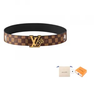 LOUIS VUITTON Мужской ремнь из телячьей кожи разноцветный 4 см, Multicolor