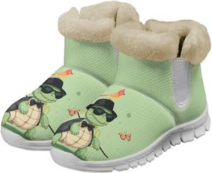 Женские теплые зимние ботинки с меховой подкладкой, нескользящие, на липучке, удобные повседневные рабочие ботинки, утолщенные, размеры 36-41 Qoiuvncy, Mr. Turtle And Birds