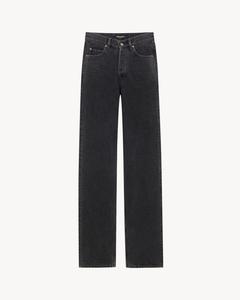 Джинсы с V-образной талией, длинные, свободного кроя, из черного французского денима 90-х Saint Laurent