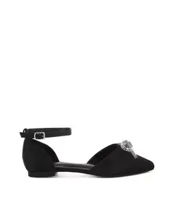 Сандалии-балетки Simina с бантом и стразами Rag & Co, черный