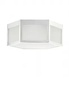 Потолочный светильник Moderno 40 см, шестиугольный, с матовым стеклом, светодиодный Jonathan Y, хром