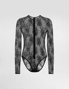 Боди из кружева шантильи Dolce & Gabbana, черный