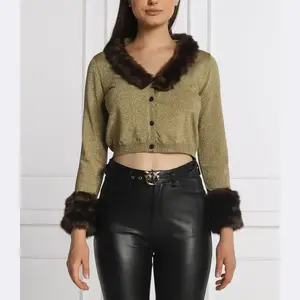 Укороченный кардиган синей лагуны Pinko, зеленый