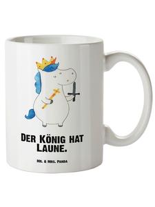 Кружка XL Король-единорог с мечом и надписью белого цвета Mr. & Mrs. Panda