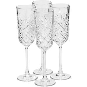 Бокалы для шампанского Timeless, 17,5 cl, 4 штуки, стекло с текстурой, пригодные для мытья в посудомоечной машине Pasabahce, прозрачный