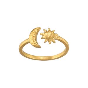 Регулируемое кольцо с подсветкой Spirit Moon Sun Satya Jewelry, золотой