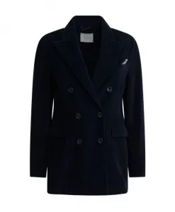 Синий хлопковый двубортный пиджак Circolo 1901, синий