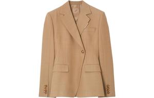 Burberry Однобортный шерстяной пиджак, Camel Heather Gray