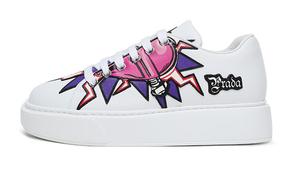 Кроссовки женские Prada с принтом, белый