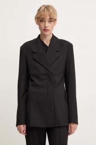 Блейзер с добавлением шерсти Приталенный блейзер Remain, черный