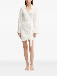 Платье мини с запахом и поясом Melissa Odabash, белый
