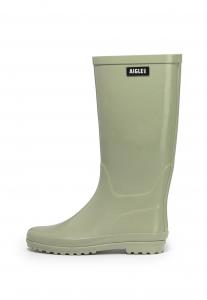 Женские резиновые сапоги Aigle высокие с логотипом, оливковый