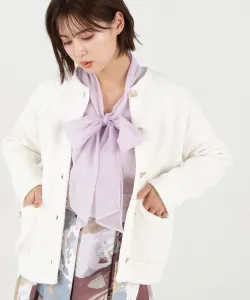 Твидовый вязаный кардиган с воротником Jill By Jill Stuart, цвет Ecru 1