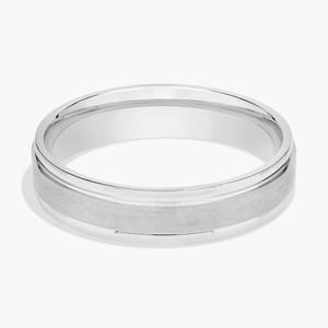 Обручальное кольцо с матовой инкрустацией из белого золота 14 карат (5 мм) Blue Nile